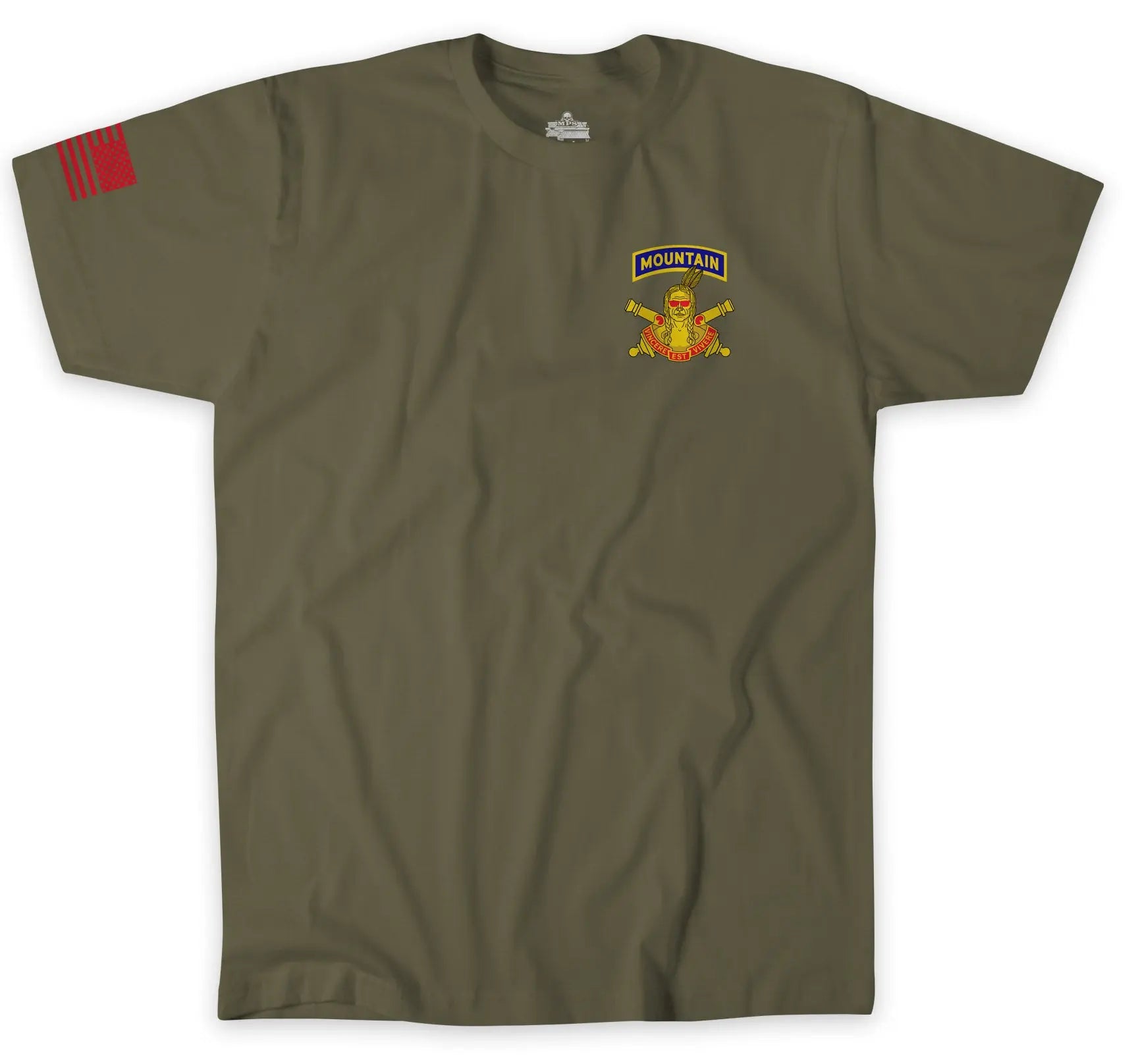 1-101st FA Battalion Red Sunglass Coyote Brown Tee