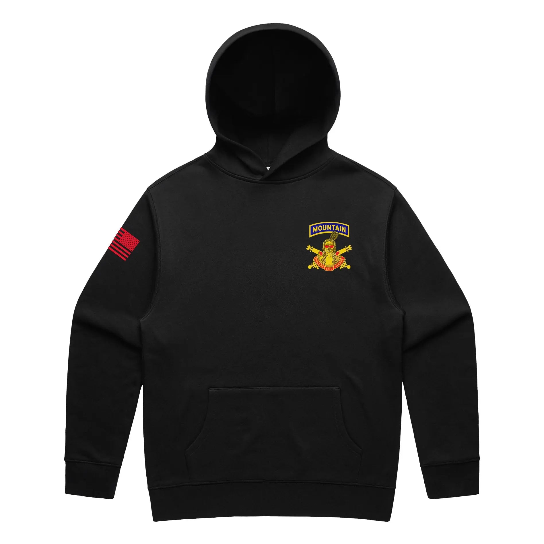 1-101st FA Battalion Red Sunglass Black Hoodie – Military Print Shop